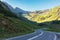 Transfagarasan road at sunrise