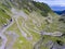 Transfagarasan road in up in the mountains in Transylvania Roman