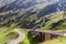 Transfagarasan winding road in Fagaras Mountains, Romania, crossing the mountains. Beautiful view on a part of the swirling