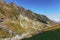 Transfagarasan winding road in Fagaras Mountains, Romania, crossing the mountains. Beautiful view on a part of the swirling