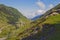 Transfagarasan winding road in Fagaras Mountains, Romania, crossing the mountains. Beautiful view on a part of the swirling