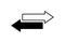 Transfer arrow icon. Double reverse symbol. Data transfer linear icon. Recycling sign. Arrow to left and right symbol