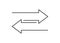 Transfer arrow icon. Double reverse symbol. Data transfer linear icon. Recycling sign. Arrow to left and right symbol