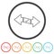 Transfer Cash flow icons in color circle buttons