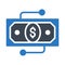 Transfer cash glyph color flat vector icon