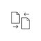 Transfer files line icon. Vector