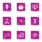 Transfer of gene icons set, grunge style