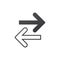 Transfer left and right arrows icon.Can be used for mobile concept and web design. Left right arrows simple line vector icon.