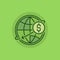 Transfer money green icon