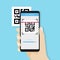 Transfer money to other people`s account by QR code, Mobile payment.