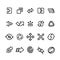 Transform action, many direction arrows line vector icons. Simple transition outline symbols