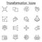 Transform, edit, change, scale, update icon set in thin line style