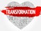 TRANSFORMATION heart word cloud