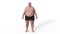 Transformation from overweight to healthy body, 3D animation