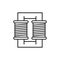 Transformer outline icon electrical circuitry coil