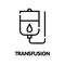 Transfusion blood outline icon design style illustration on white background