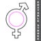 Transgender color line icon, lgbt and transsexual, bisexual sign vector graphics, editable stroke linear icon, eps 10.