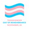 Transgender Day of Remembrance lettering with Transgender Pride Flag. LGBT community event on November 20. Easy to edit vector