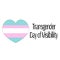 Transgender Day of Visibility, heart in three symbolic colors