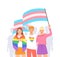 Transgender Day of Visibility LGBT pride parade gay people with rainbow flag