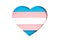 Transgender flag in the form of paper cut out shape with blue, pink and white colors. Love, pride, diversity, tolerance, equality