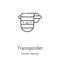transgender icon vector from gender identity collection. Thin line transgender outline icon vector illustration. Linear symbol for