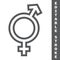 Transgender line icon, lgbt and transsexual, bisexual sign vector graphics, editable stroke linear icon, eps 10.