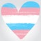 Transgender pride flag in a form of heart