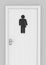 Transgender public restroom door with a gender neutral person icon, 3D rendering