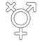 Transgender sign icon, outline style