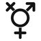 Transgender sign icon, simple style