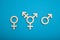 Transgender symbol, activism and rights. Civil trans, bisexual concept