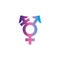 Transgender symbol combining gender symbols. Vector icon on white background.