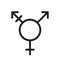 Transgender symbol. line icon, outline vector logo illustration, linear pictogram isolated on white