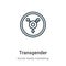 Transgender symbol outline vector icon. Thin line black transgender symbol icon, flat vector simple element illustration from