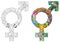 Transgender Symbol in Simple. Sexual Orientation Icon. Vector Gender Sign