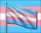 Transgender symbol on the transgender flag in trans colors blue, pink and purple