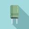 Transistor capacitor icon flat vector. Electric resistor