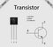 Transistor electronic component with its symbol diagram vector illustration.