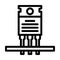 transistor installation electronics line icon vector illustration