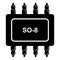 Transistor microchip icon, simple black style