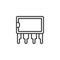 Transistor microchip line icon