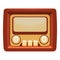 Transistor radio icon, cartoon style