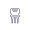 transistor or semiconductor line icon on white