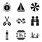 Transition period icons set, simple style