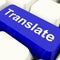 Translate Computer Key In Blue Showing Online Translator