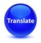 Translate glassy blue round button