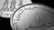 Translation: 1 one dirham United Arab Emirates. UAE coin close-up. National currency of Emirates. Black and white money