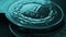 Translation: 1 zloty. Polish one zloty coin close-up. National currency and money of Poland. Dark turquoise tinted wallpaper or