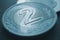Translation: 2 zloty. Fragment of Polish two zloty coin close-up. National currency of Poland. Gray or light blue tinted